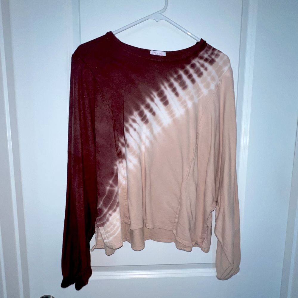 Colorblock tie dye lightweight sweatshirt small